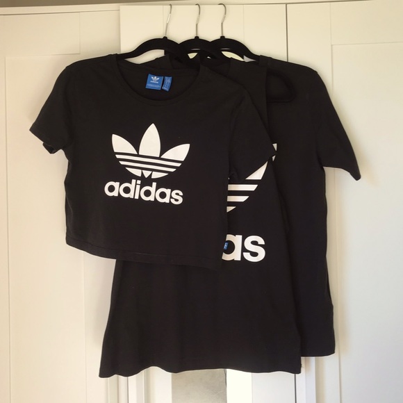 NWOT Aritzia Adidas 3 X Tee Bundle in Black/White - Picture 1 of 4